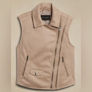 Banana Republic Vegan Suede Vest with Zipper Details Size XL